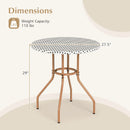 27.5 inch Outdoor Bistro Table with Heavy Duty Metal Frame and Adjustable Foot Pads-white by LJGDeals