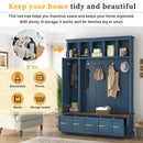 U-Can Entryway Hall Tree with Coat Hooks, Shoe Bench & Drawer Storage Cabinet