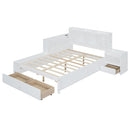 Platform Bed With Multi Functional Storage Space, Nightstand, 2 Drawers, USB Ports And Desk by Unique Piece Furniture