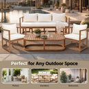 TOPMAX 4-Piece Modern Acacia Wood Sofa Set