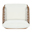 Acacia Wood Outdoor Patio Chair with Vertical Slatted Arms