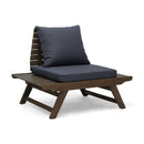 Aticus - 4 Person Outdoor Seating Group With Cushions, Slatted Club Chair - Dark Gray