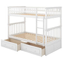 Twin Over Twin Bunk Bed With Drawers, Convertible Beds by Unique Piece Furniture