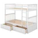 Twin Over Twin Bunk Bed With Drawers, Convertible Beds by HouseOfZazla