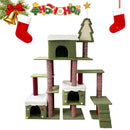 Wide Christmas Cat Tree Tower for Indoor Cats