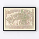 Vintage Map of Los Angeles, California 1928