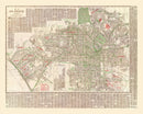 Vintage Map of Los Angeles, California 1928