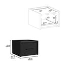 Floating Nightstand, Space Saving Design With Handy Drawer And Surface - Black