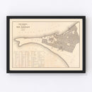 Vintage Map of Callao, Peru 1865