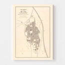 Vintage Map of Ica, Peru 1865