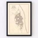 Vintage Map of Ica, Peru 1865