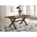 Carbon - Rectangular Dining Table With X Base Design - Brown by HouseOfZazla