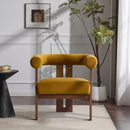 Modern Upholstered Round Arm Accent Chair With Upholstery