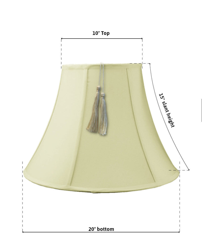 20"W x 15"H Bell Shantung Lamp Shade Tassel Eggshell