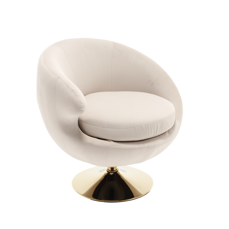 360 Degree Swivel Cuddle Barrel Accent Chairs, Round Armchairs with Wide Upholstered, Fluffy Fabric Chair for Living Room, Bedroom, Office, Waiting Rooms