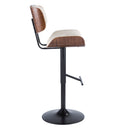 Lombardi - Mid Century Modern Adjustable Barstool With Swivel With Straight T Footrest (Set of 3) by HouseOfZazla