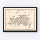 Vintage Map of Moyobamba, Peru 1865