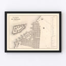 Vintage Map of Iquique, Chile 1865