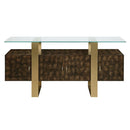 Mabyn - Console Cabinet - Brass & Antique Brown