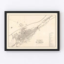 Vintage Map of Tacna, Peru 1865