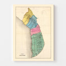Vintage Map of Moquegua, Peru 1865