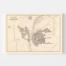 Vintage Map of Arequipa, Peru 1865