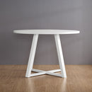 Edo - 5 Piece Dining Set, Trestle Dining Table With 4 Windsor Chairs - White by HouseOfZazla