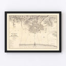 Vintage Map of Puno, Peru 1865