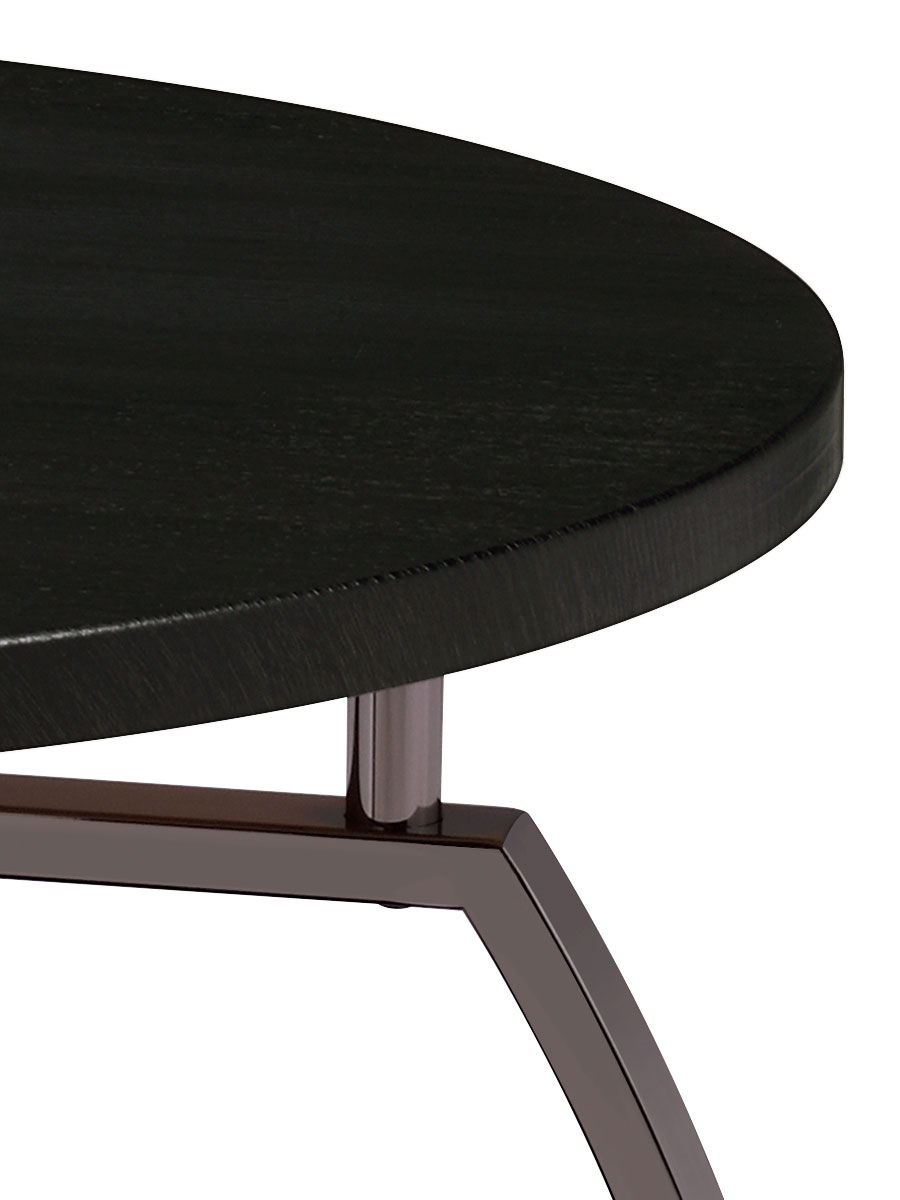 Dacre Round Engineered Wood Top Side End Table Dark Charcoal, photo 4 of 6