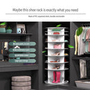 8 Tier Rotating Shoe Rack Tower, 360 Degree Spinning Shoe Organizer And Storage Carousel For Closet Or Entryway - White by HouseOfZazla