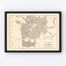 Vintage Map of Cuzco, Peru 1865