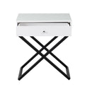 Koda - End Side Table Nightstand, Drawer And Cross Base by HouseOfZazla