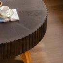 Round Retro Coffee With Solid Wood Legs by Unique Piece Furniture