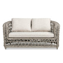 Everly - Frame Barrel Deep Seating Patio Loveseat Sofa Axroma Olefin - Oat Beige by HouseOfZazla