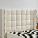 Queen Size Removable Chenille Wingback Upholstered Waffle Bed by HouseOfZazla