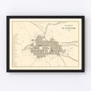 Vintage Map of Ayacucho, Peru 1865