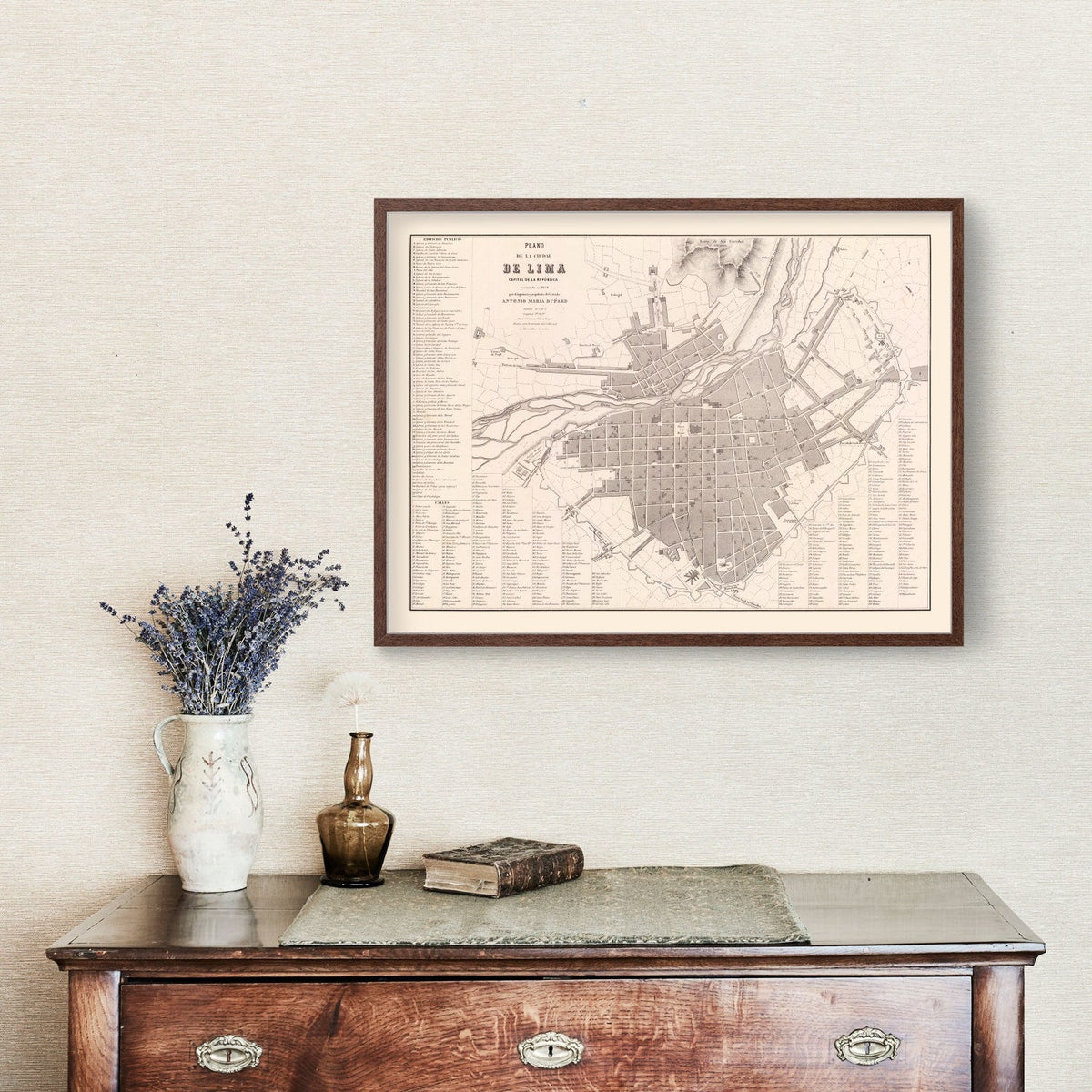 Vintage Map of Lima, Peru 1865, photo 3 of 5
