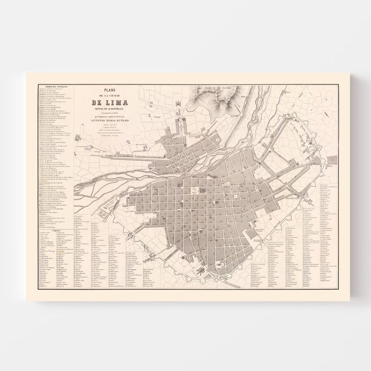 Vintage Map of Lima, Peru 1865, photo 4 of 5