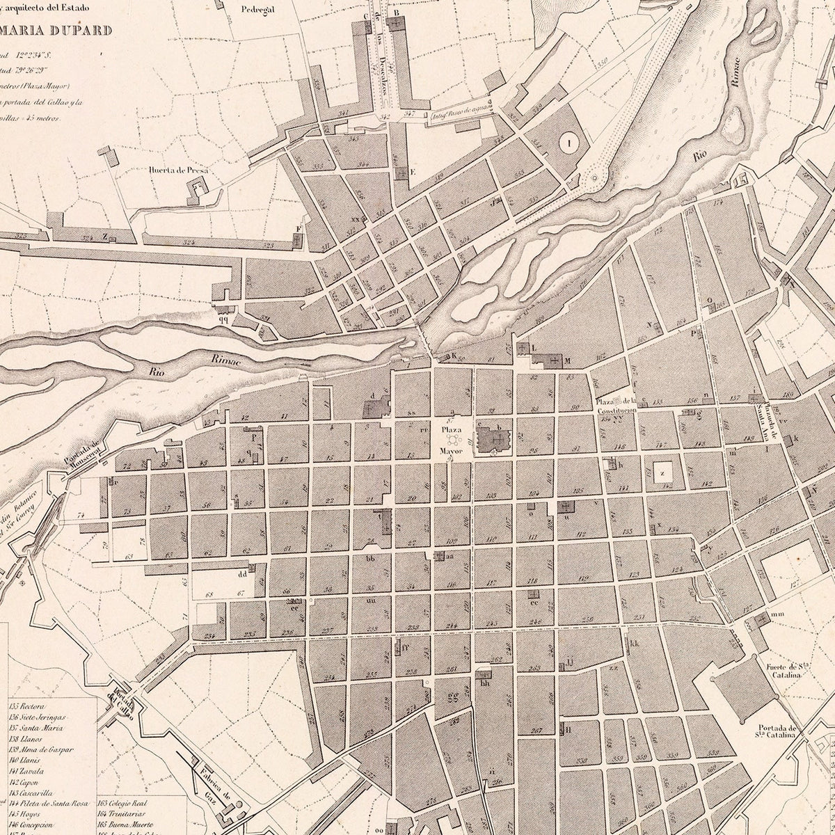 Vintage Map of Lima, Peru 1865, photo 2 of 5
