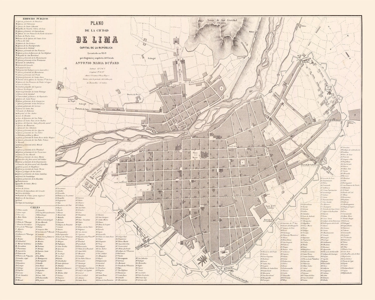 Vintage Map of Lima, Peru 1865, photo 5 of 5