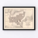 Vintage Map of Tarma, Peru 1865