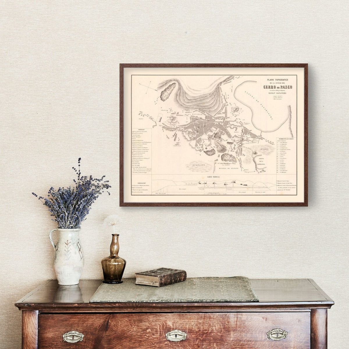 Vintage Map of Cerro de Pasco, Peru 1865, photo 3 of 5