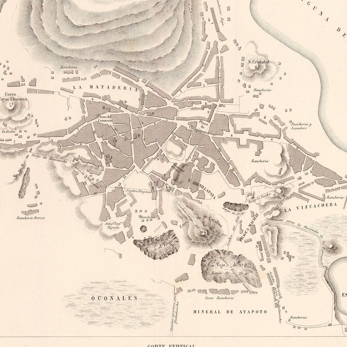 Vintage Map of Cerro de Pasco, Peru 1865, photo 2 of 5