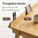 Solid Wood Writing Desk with 2 Drawers & Storage Shelf by HouseOfZazla