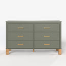 6-Drawer Double Dresser in Olive by HouseOfZazla
