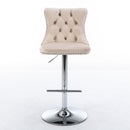 Swivel Barstools Adjusatble Seat Height From 25-33", Modern Upholstered Base Bar Stools With Backs Comfortable Tufted For Home Pub And Kitchen Island (Set of 2)