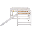 L-Shaped Bunk Bed With Slide And Short Ladder by HouseOfZazla