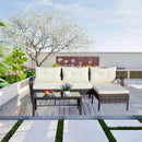 Outdoor Patio Furniture 3-Piece Conversation Set (Beige Cushion)