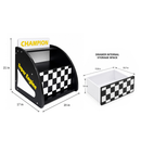 Kids Racing Car Nightstand with Open Storage Shelf
