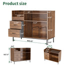 Grain Record Player Stand, Media Console With Speaker Shelf & 2 Drawers by HouseOfZazla